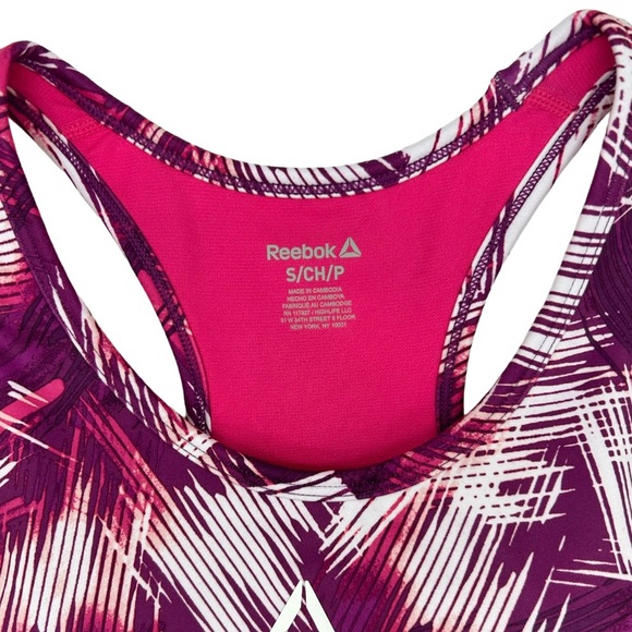 Reebok Women’s Printed Medium Support Cropped Bra Tank Size Small Medium Large - Picture 9 of 14